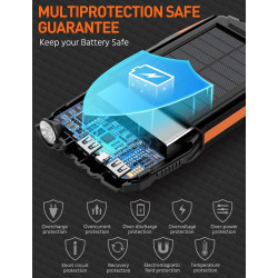 Power-Bank-Solar-Charger - Banco de energía de 42800 mAh, cargador portátil, batería externa 5V3.1A Qc 3.0 carga rápida linterna