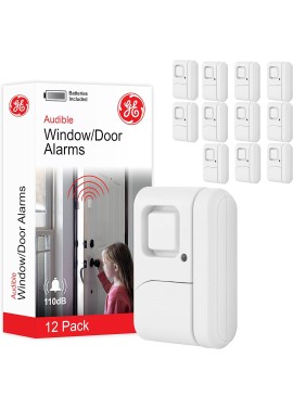 GE Alarma de seguridad personal para ventanas y puertas, paquete de 4, protección de bricolaje, alerta antirrobo, inalámbrico,