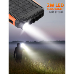 Power-Bank-Solar-Charger - Banco de energía de 42800 mAh, cargador portátil, batería externa 5V3.1A Qc 3.0 carga rápida linterna