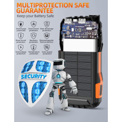 Power-Bank-Solar-Charger - Banco de energía de 42800 mAh, cargador portátil, batería externa 5V3.1A Qc 3.0 carga rápida linterna