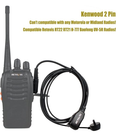 Caja de 10, auriculares Retevis Walkie Talkies con micrófono de 2 pines de tubo acústico compatible con Baofeng UV-5R Retevis