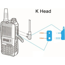 Caja de 10, auriculares Retevis Walkie Talkies con micrófono de 2 pines de tubo acústico compatible con Baofeng UV-5R Retevis