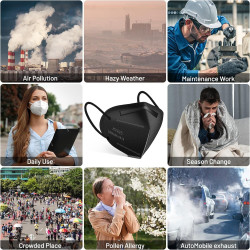 FGCCJP KN95 - 30 mascarillas desechables de seguridad empaquetadas individualmente, 5 capas, transpirables, para polvo,