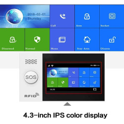 Clouree Sistema de alarma para el hogar con teclado, sistema de alarma de seguridad GSM para el hogar con sensor detector de