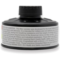 Filtro de máscara de gas Especificaciones de la OTAN NBC para máscaras de gas de 1.575 in Filtro con larga vida útil. 10 años