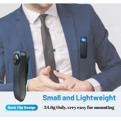Mini cámara corporal, 1080P 64GB cámara corporal desgastada con clip mejorado, videocámara portátil con detección de movimiento
