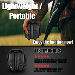 ZOHAN EM054 Electronic Ear Protection for Shooting Range with Sound Amplification Noise Reduction, Ear Muffs for Gun Range