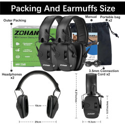ZOHAN EM054 Electronic Ear Protection for Shooting Range with Sound Amplification Noise Reduction, Ear Muffs for Gun Range