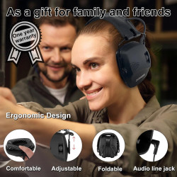 ZOHAN EM054 Electronic Ear Protection for Shooting Range with Sound Amplification Noise Reduction, Ear Muffs for Gun Range